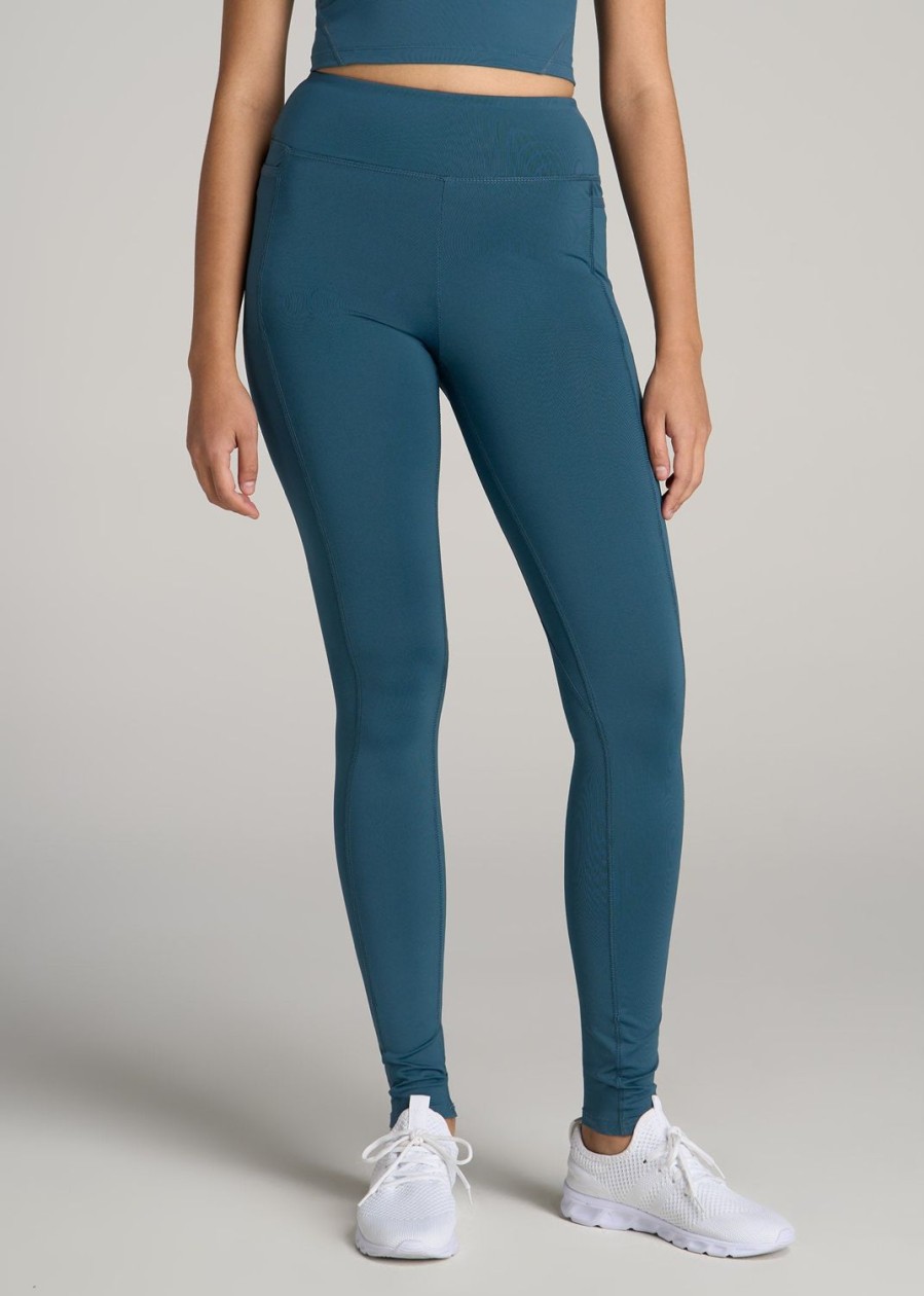 Women American Tall Athletic Pants | Bella Outer-Pocket Tall Women'S Legging In Deep Water