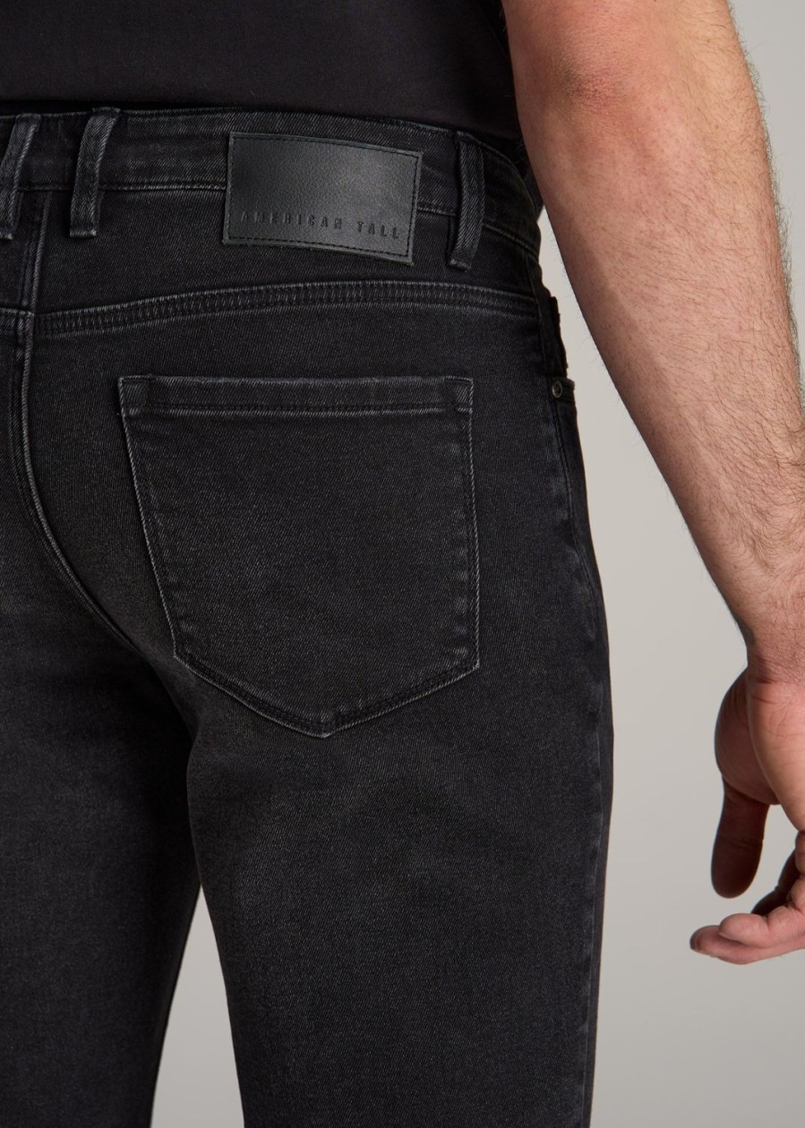 Men American Tall Jeans | Dylan Slim-Fit Jeans For Tall Men In Distressed Onyx Black Wash