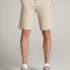 Men American Tall Shorts | Traveler Chino Shorts For Tall Men In Light Khaki