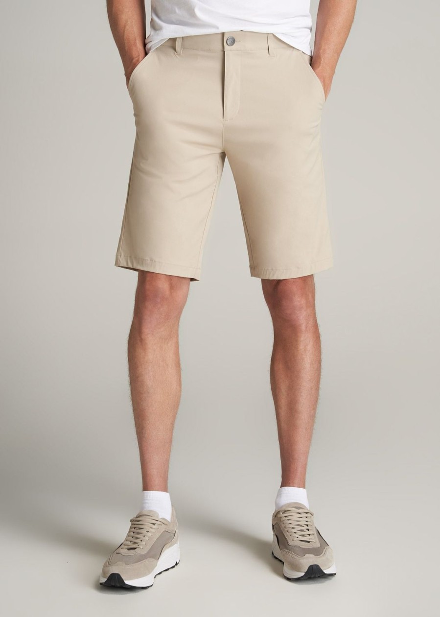 Men American Tall Shorts | Traveler Chino Shorts For Tall Men In Light Khaki