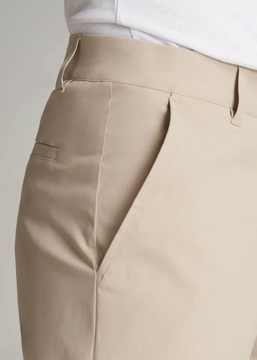 Men American Tall Shorts | Traveler Chino Shorts For Tall Men In Light Khaki