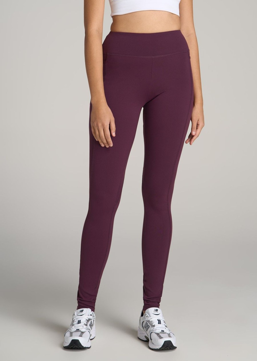 Women American Tall Athletic Pants | Bella Outer-Pocket Tall Women'S Legging In Beetroot