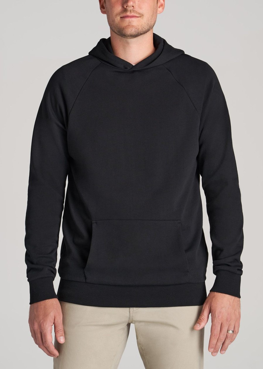 Men American Tall Hoodies + Sweatshirts | Wearever French Terry Raglan Men'S Tall Hoodie In Black