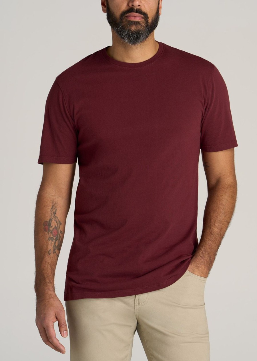 Men American Tall Tees + Tanks | Lj&S Men'S Tall Regular-Fit Crew Neck Tee In Sumac Red