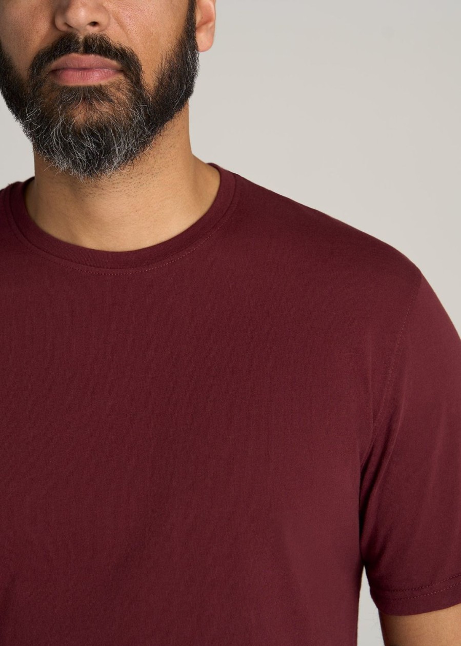 Men American Tall Tees + Tanks | Lj&S Men'S Tall Regular-Fit Crew Neck Tee In Sumac Red