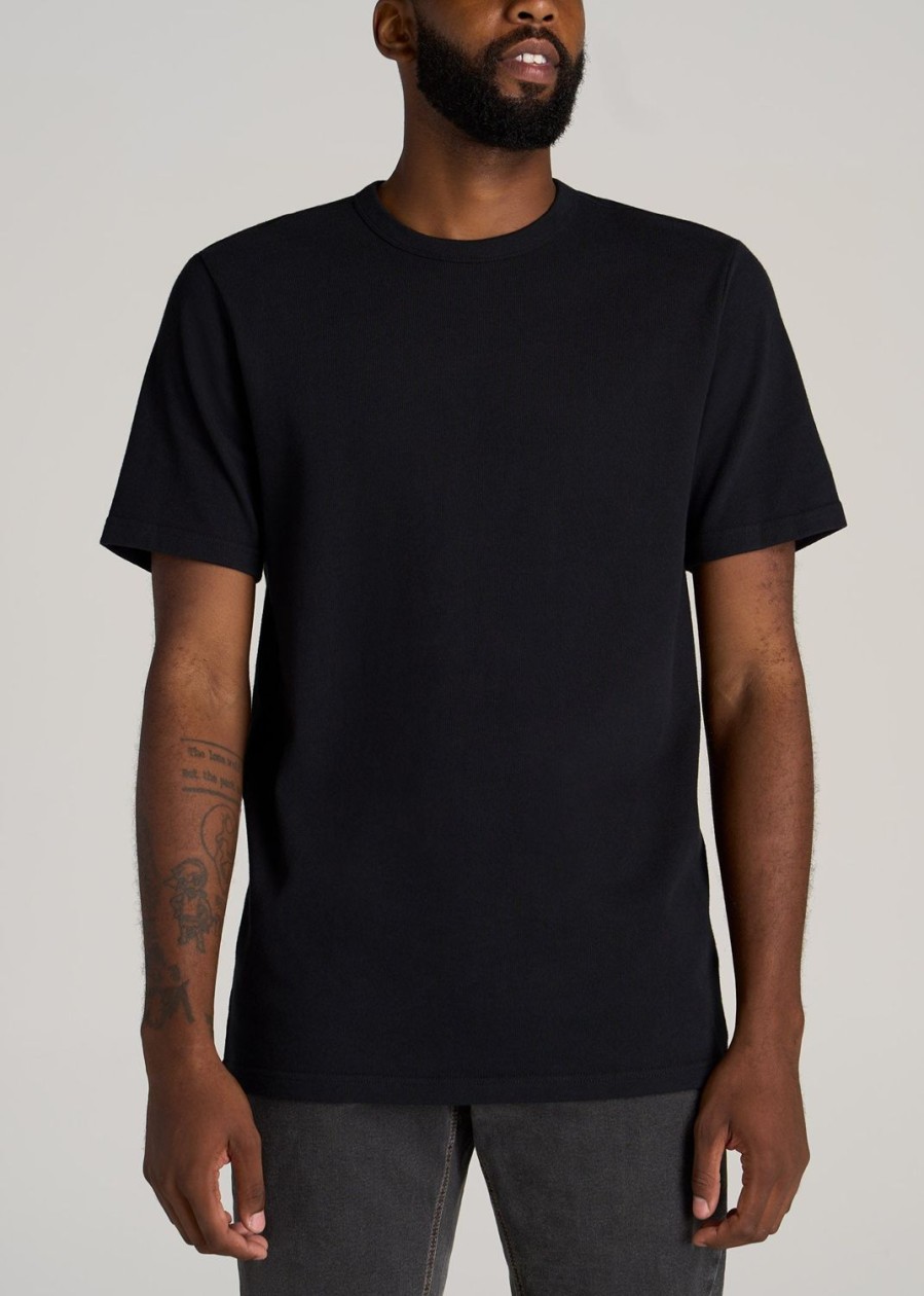 Men American Tall Tees + Tanks | Lj&S Heavyweight Relaxed-Fit Tall Tee In Vintage Black