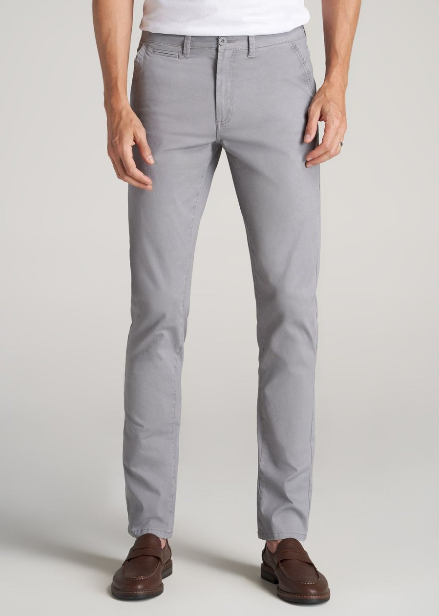 Men American Tall Pants + Chinos | Carman Tapered Chinos In Pants For Tall Men Pebble Grey