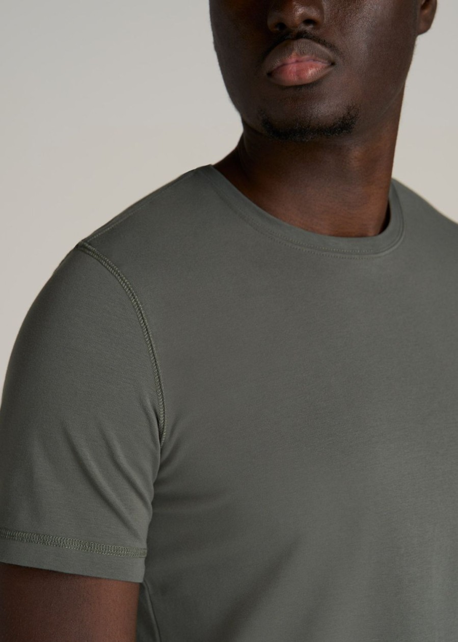 Men American Tall Tees + Tanks | The Essential Slim-Fit Crewneck Men'S Tall Tees In Spring Olive