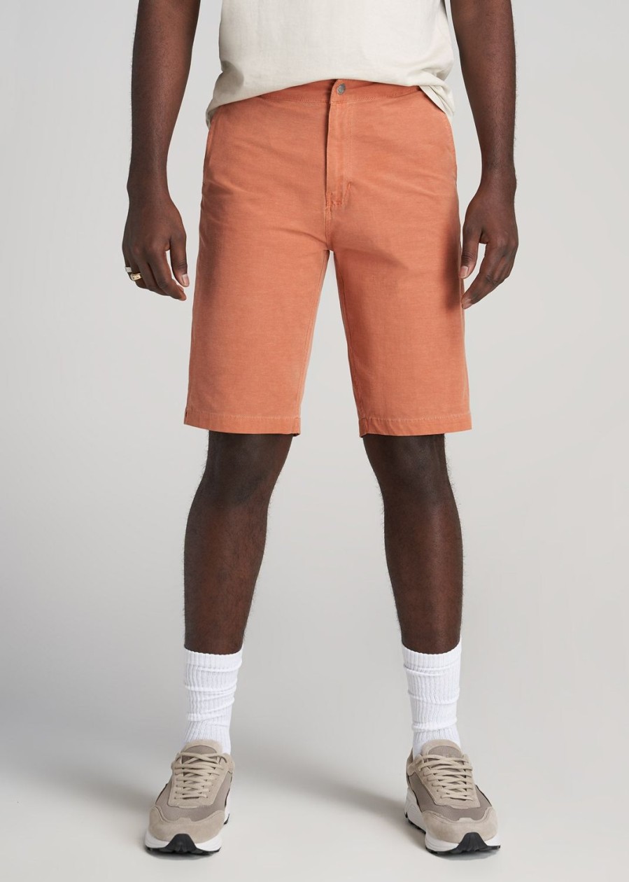 Men American Tall Shorts | Lj&S Tall Deck Shorts For Men In Vintage Burnt Orange