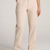 Women American Tall Pants + Trousers | Straight Leg Cargo Chino Pants For Tall Women In Soft Beige