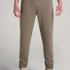 Men American Tall Athletic Pants | Tall Men'S Tech-Knit Zip Joggers In Deep Taupe