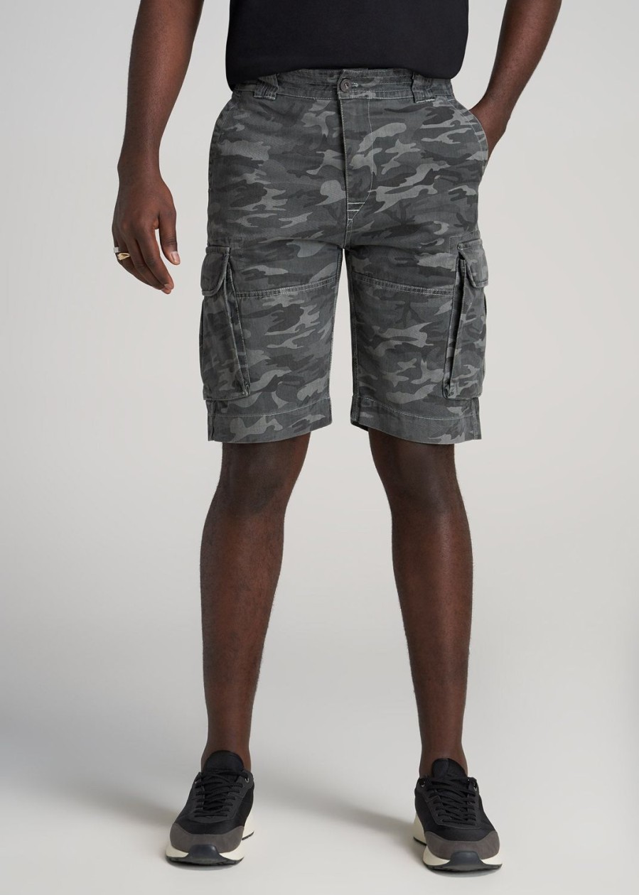 Men American Tall Shorts | Lj&S Men'S Tall Cargo Shorts In Vintage Camouflage