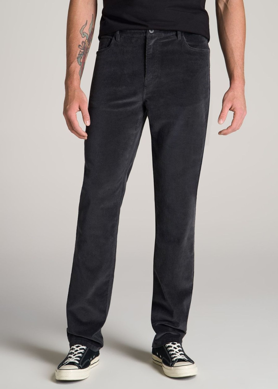 Men American Tall Pants + Chinos | Straight-Leg Stretch Corduroy Pants For Tall Men In Iron Grey