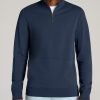 Men American Tall Hoodies + Sweatshirts | Lj&S Heavyweight Quarter-Zip Men'S Tall Pullover In Vintage Midnight Navy