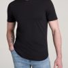 Men American Tall Tees + Tanks | Everyday Scoop Bottom Regular Fit T-Shirt For Tall Men In Black