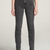 Women American Tall Jeans + Denim | The Lola - Stretch Slim-Fit Tall High Waisted Jeans For Tall Women In Black Stone Wash