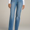 Women American Tall Jeans + Denim | Harper High Rise Straight Stretch Tall Women'S Jeans In Colorado Blue