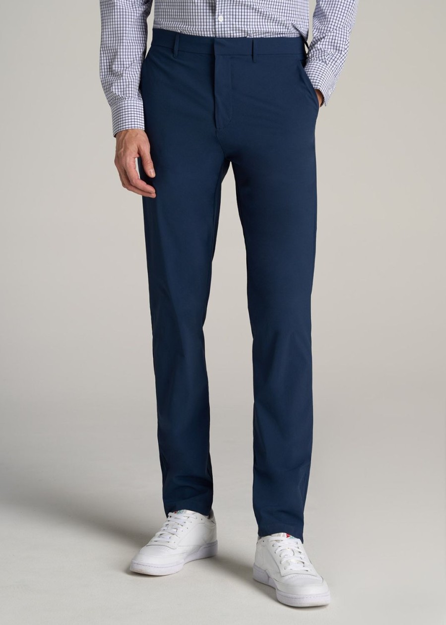 Men American Tall Pants + Chinos | Performance Tapered-Fit Chino Pants For Tall Men In Marine Navy