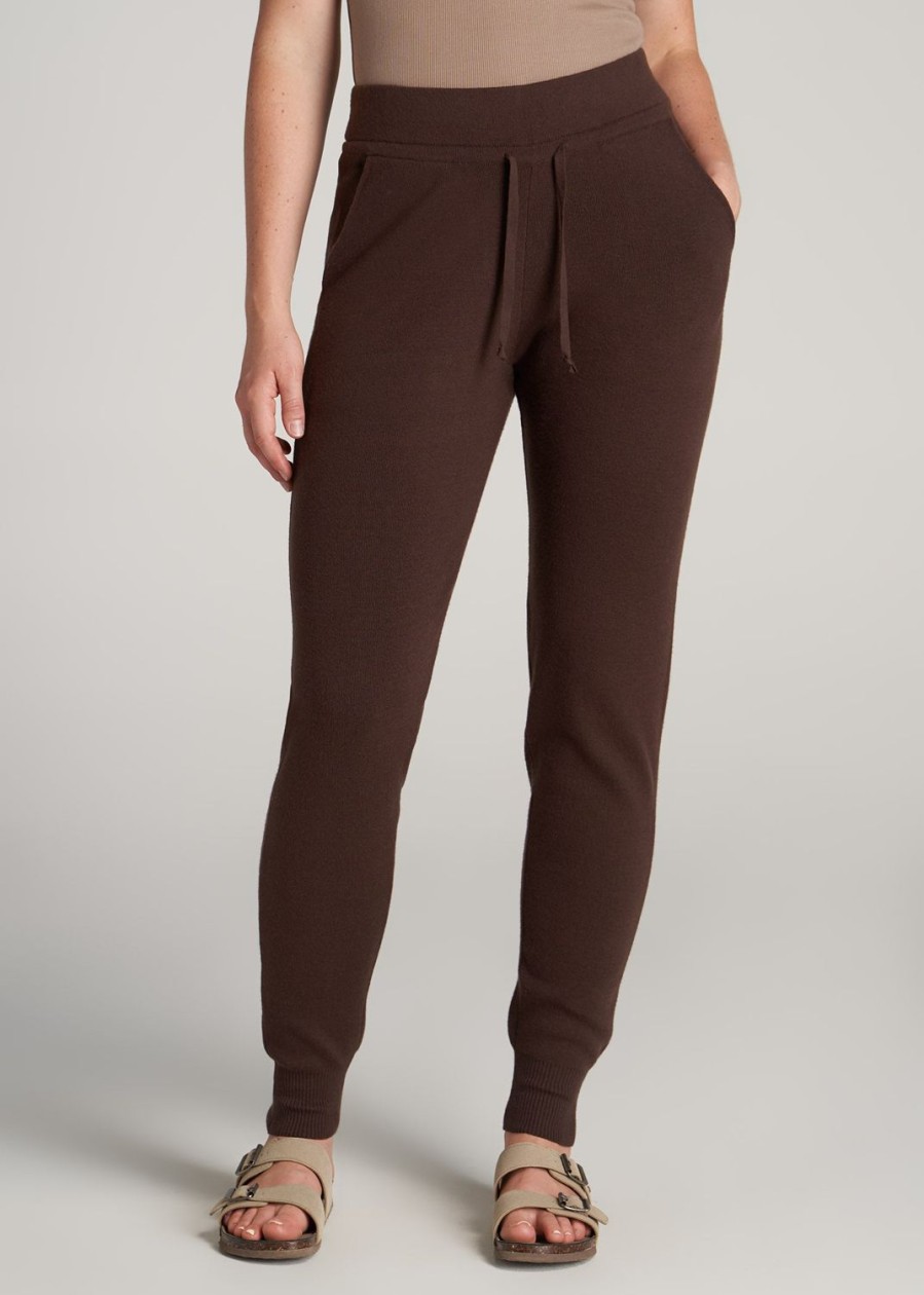 Women American Tall Athletic Pants | Women'S Tall Knit Lounge Jogger In Chocolate