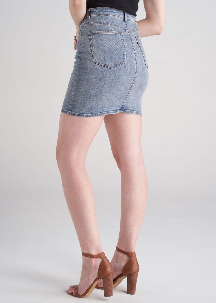 Women American Tall Shorts + Skirts | Classic Women'S Tall Denim Skirt In Vintage Light Blue