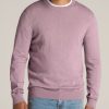 Men American Tall Hoodies + Sweatshirts | Everyday Crewneck Tall Men'S Sweater In Lavender Fog