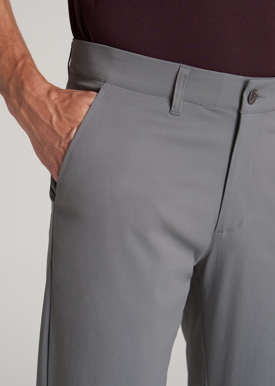 Men American Tall Pants + Chinos | Tapered Fit Traveler Chino Pants For Tall Men In Charcoal