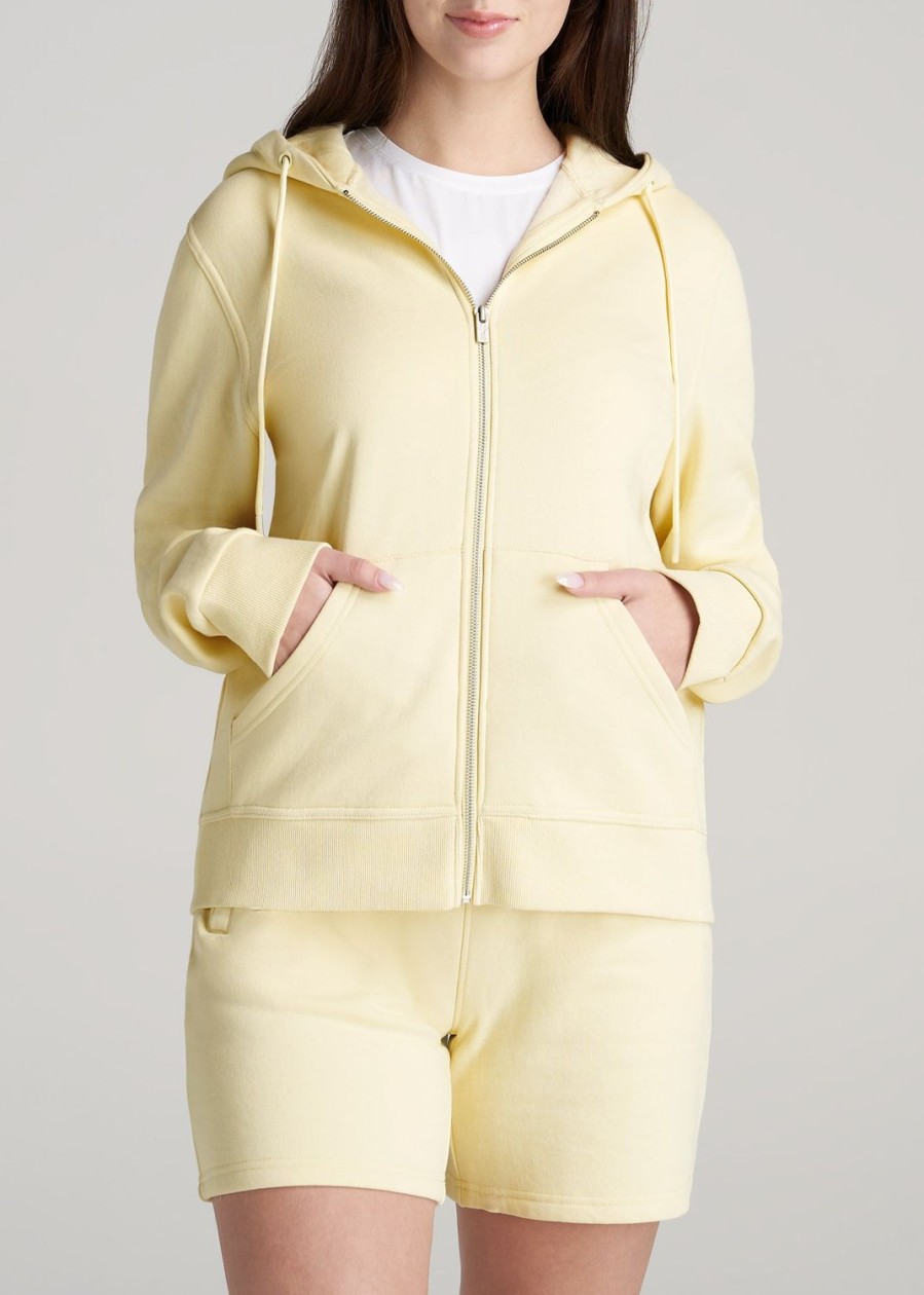 Women American Tall Hoodies + Sweatshirts | Wearever Fleece Full-Zip Women'S Tall Hoodie In Butter Yellow