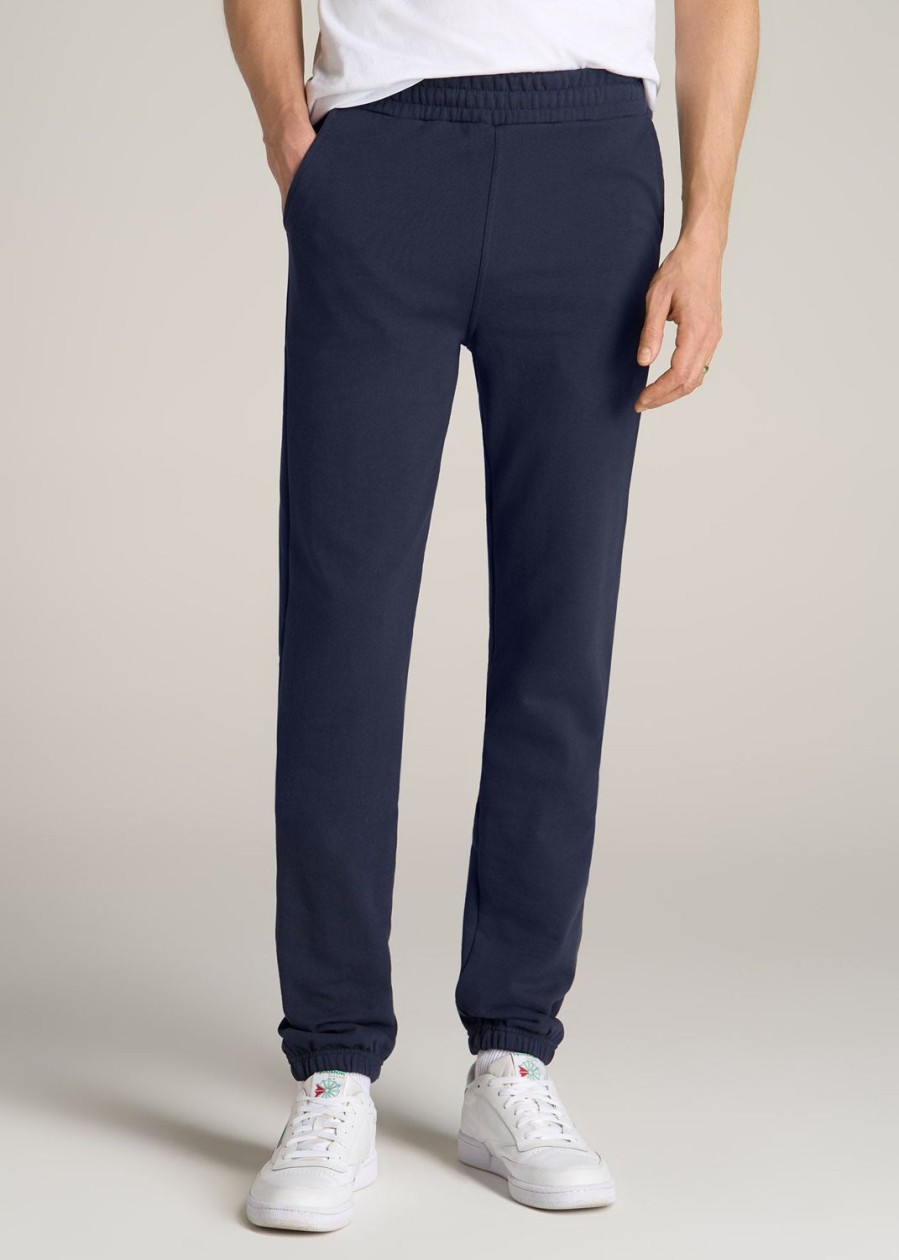 Men American Tall Athletic Pants | Wearever French Terry Sweatpants For Tall Men In Navy