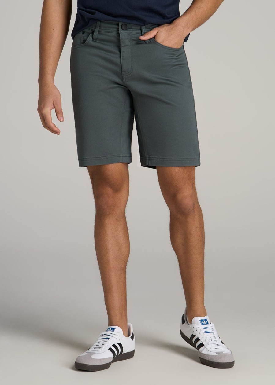 Men American Tall Shorts | Everyday Comfort 5 Pocket Short For Tall Men In Soft Green