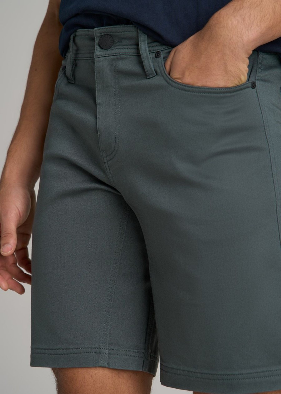 Men American Tall Shorts | Everyday Comfort 5 Pocket Short For Tall Men In Soft Green