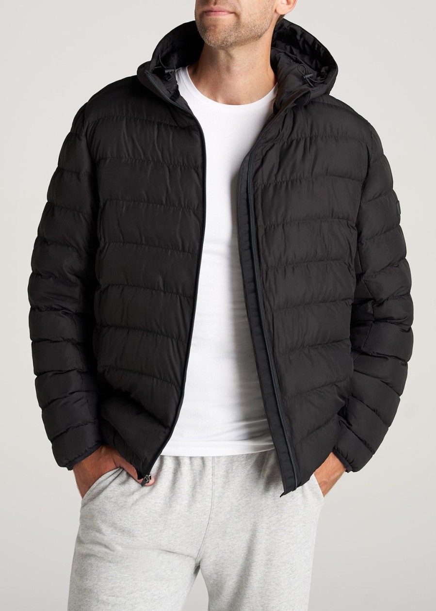 Men American Tall Jackets + Coats | Medium-Weight Tall Puffer Jacket For Men In Black