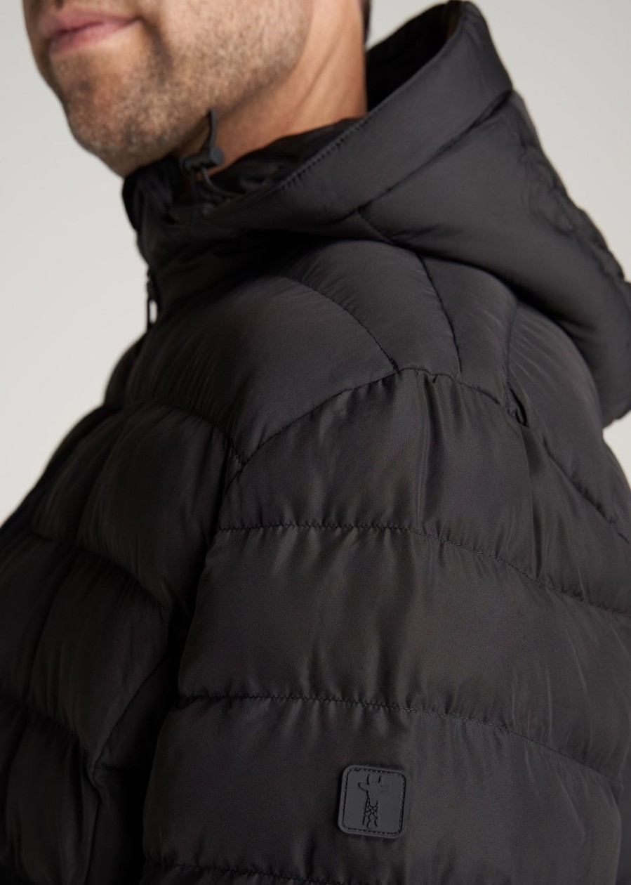 Men American Tall Jackets + Coats | Medium-Weight Tall Puffer Jacket For Men In Black