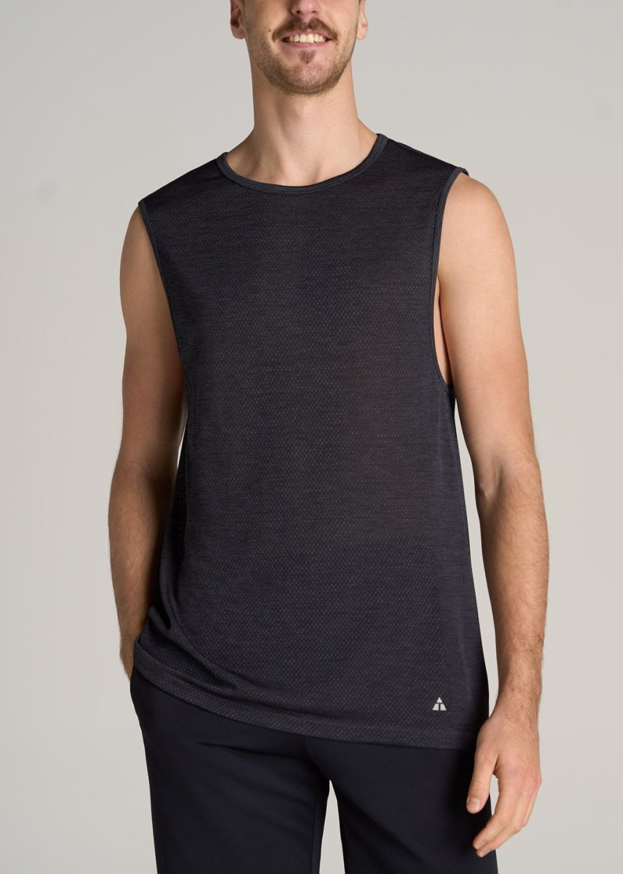 Men American Tall Tees + Tanks | A.T. Performance Modern-Fit Engineered Tall Tank Top In Charcoal Mix