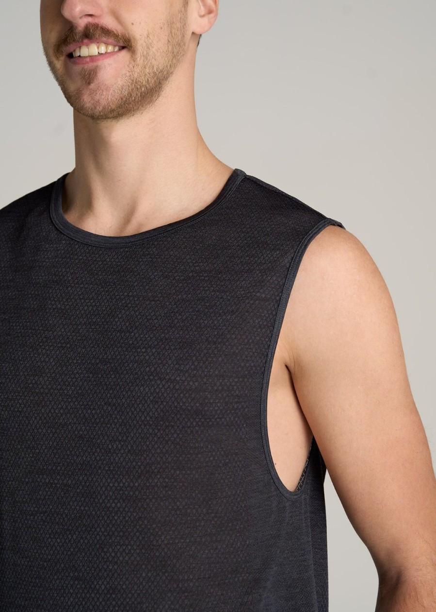 Men American Tall Tees + Tanks | A.T. Performance Modern-Fit Engineered Tall Tank Top In Charcoal Mix