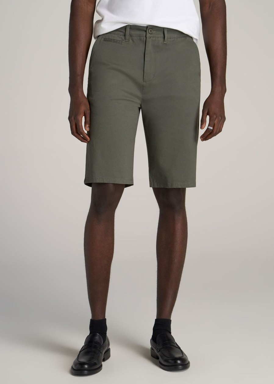 Men American Tall Shorts | Chino Shorts For Tall Men In Spring Olive