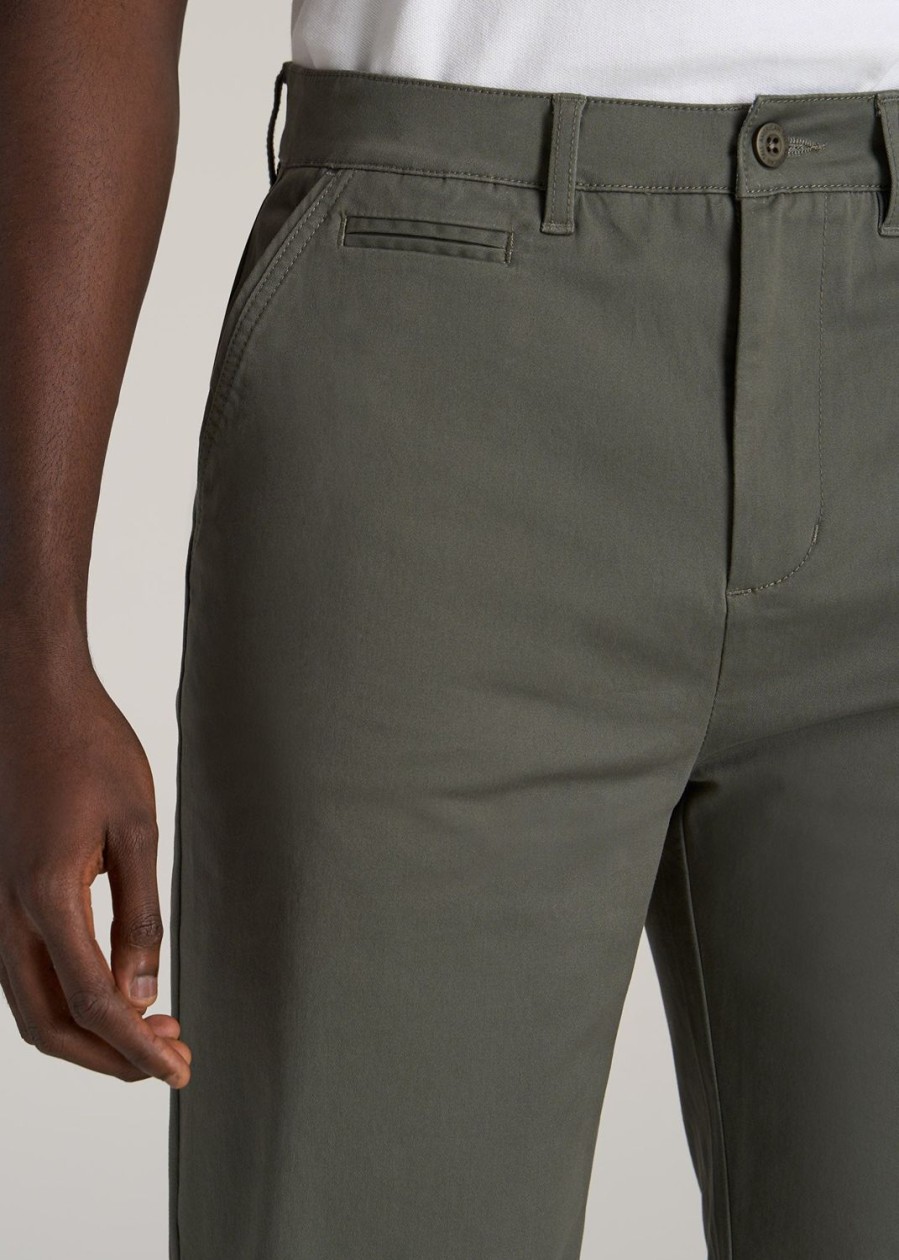 Men American Tall Shorts | Chino Shorts For Tall Men In Spring Olive