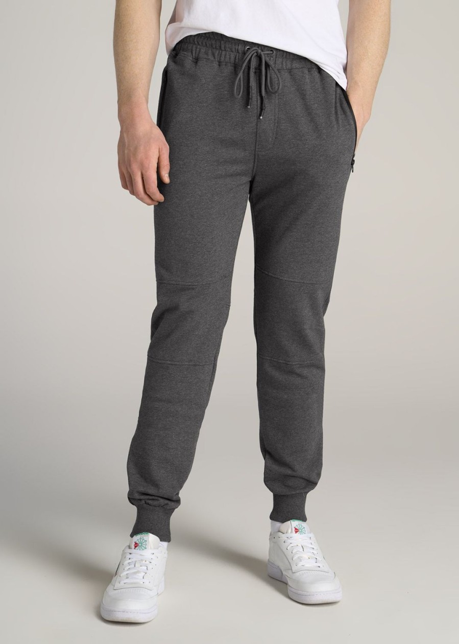 Men American Tall Athletic Pants | Wearever French Terry Men'S Tall Joggers In Charcoal Mix