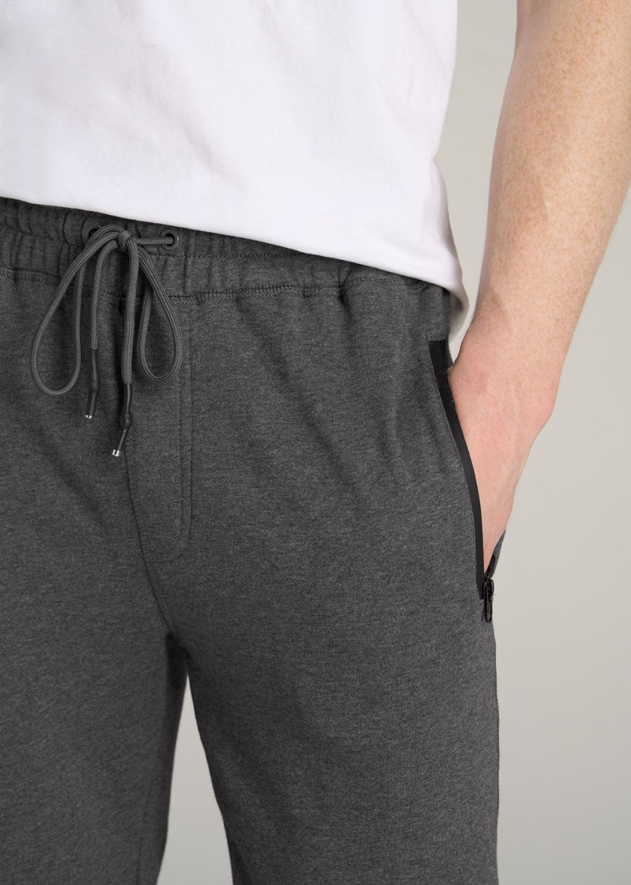 Men American Tall Athletic Pants | Wearever French Terry Men'S Tall Joggers In Charcoal Mix