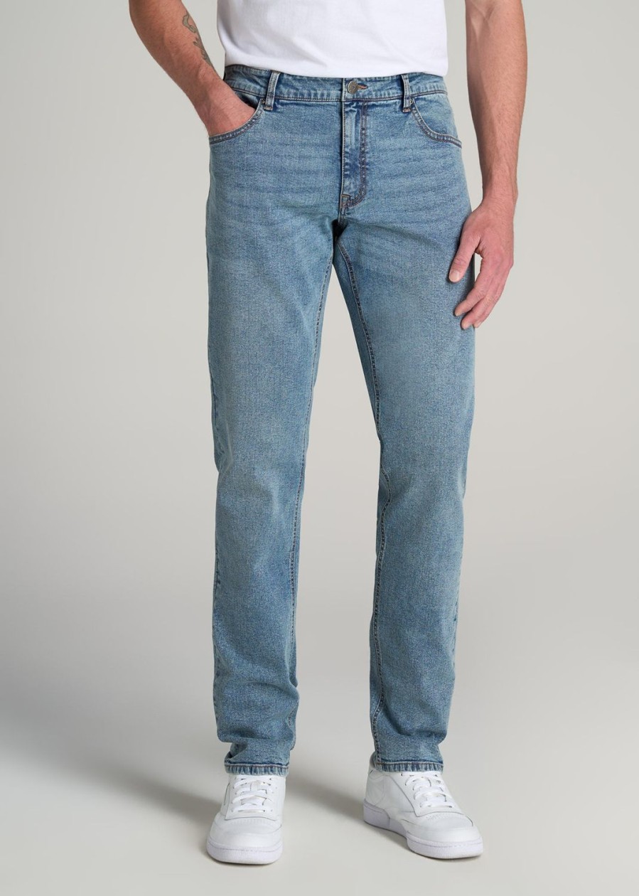 Men American Tall Jeans | Carman Tapered Jeans For Tall Men In Vintage Faded Blue