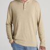 Men American Tall Long Sleeve Tees + Thermals | Henley Hoodie For Tall Men In Sandstone Mix