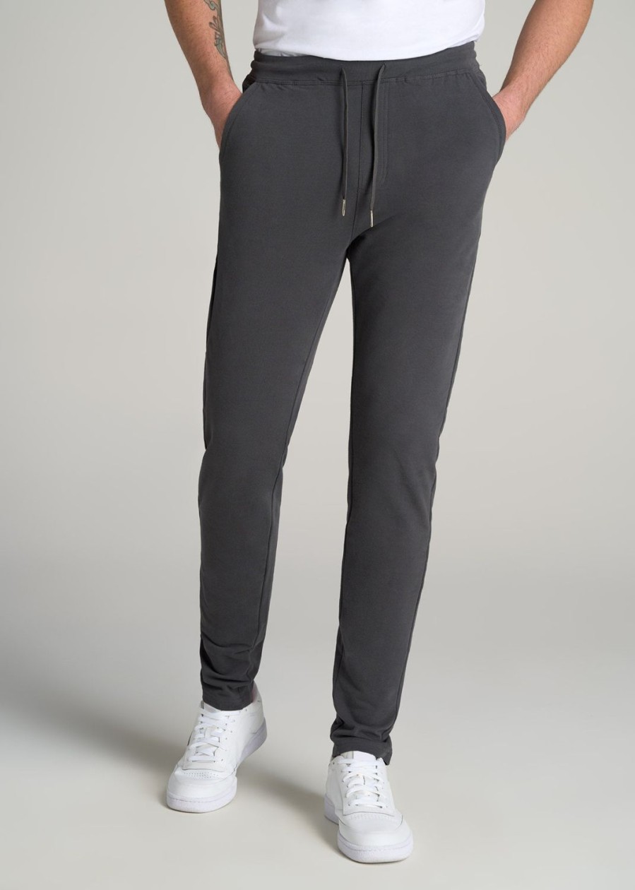 Men American Tall Athletic Pants | Microsanded French Terry Sweatpants For Tall Men In Iron Grey