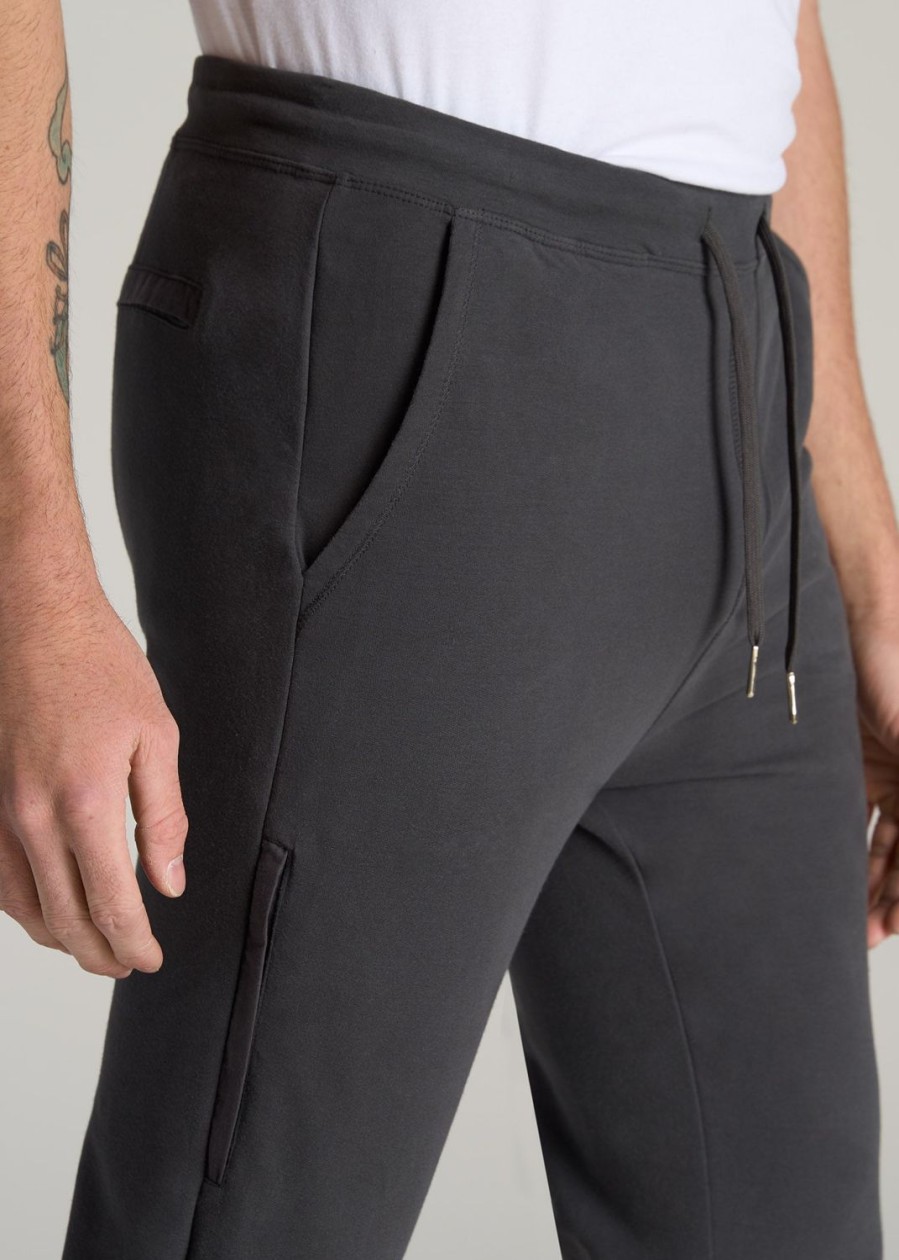 Men American Tall Athletic Pants | Microsanded French Terry Sweatpants For Tall Men In Iron Grey