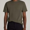 Men American Tall Tees + Tanks | Lj&S Heavyweight Relaxed-Fit Tall Tee In Surplus Green