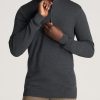 Men American Tall Hoodies + Sweatshirts | Everyday Quarter-Zip Tall Men'S Sweater In Charcoal Mix