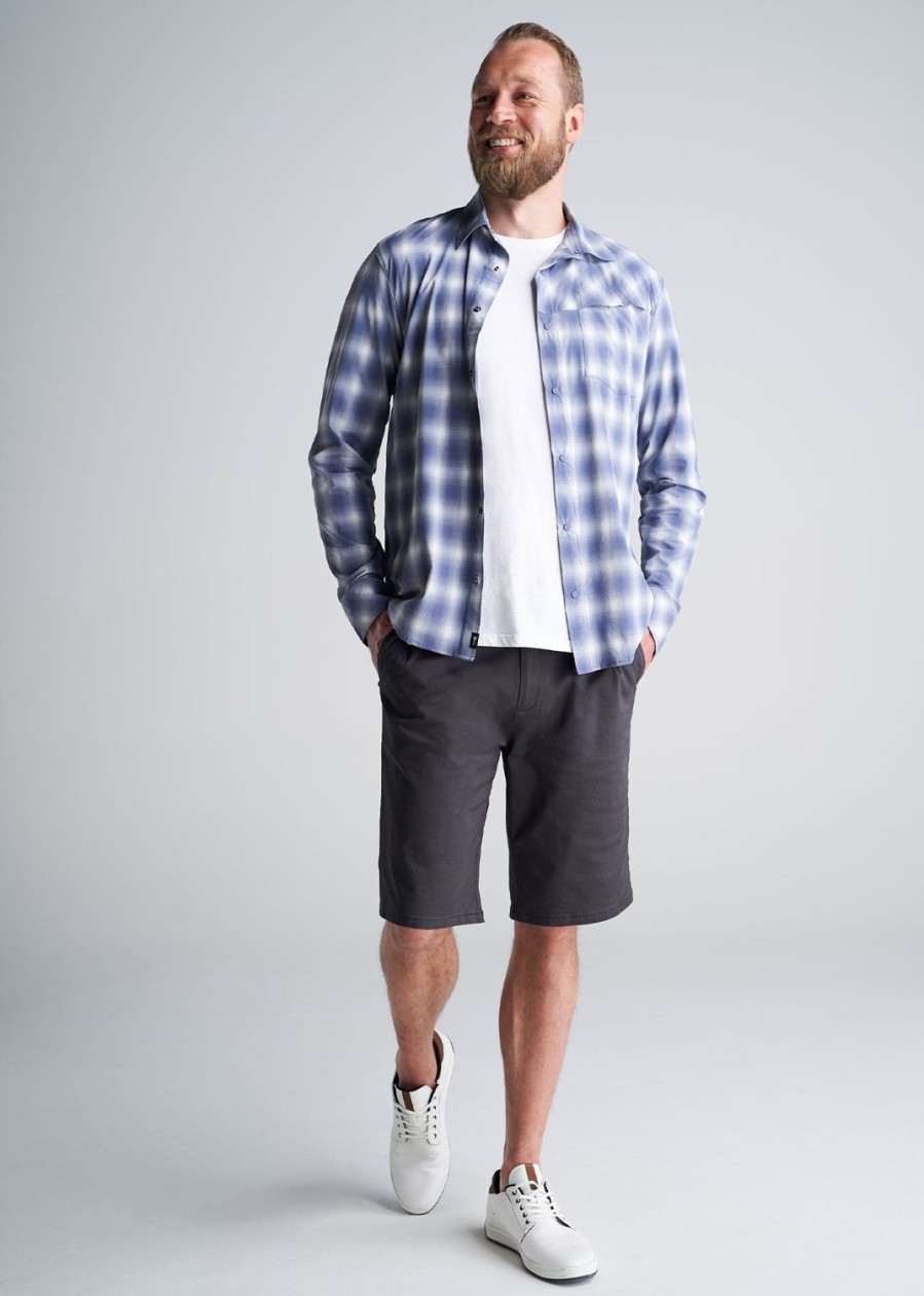 Men American Tall Button Shirts | Tall Men'S Ultra Lightweight Snap-Front Shirt In Open Sky