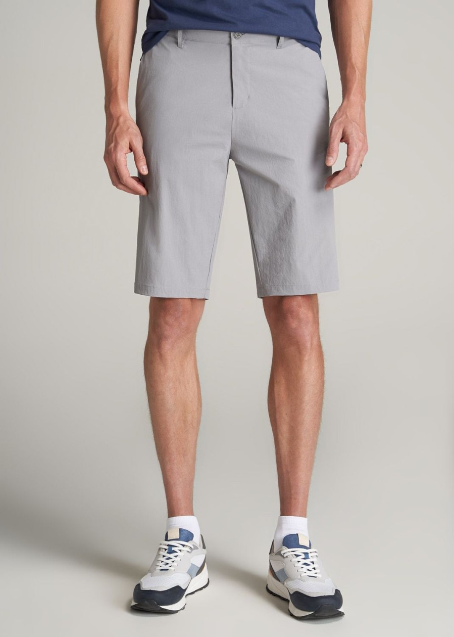 Men American Tall Shorts | Premium Hybrid Shorts For Tall Men In Night Owl Grey