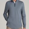 Men American Tall Hoodies + Sweatshirts | Fairway Popover Tall Men'S Sweatshirt In Smoky Blue