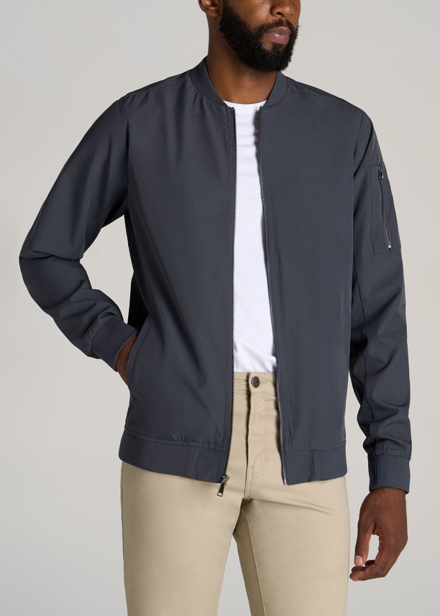 Men American Tall Jackets + Coats | Bomber Jacket For Tall Men In Deep Slate