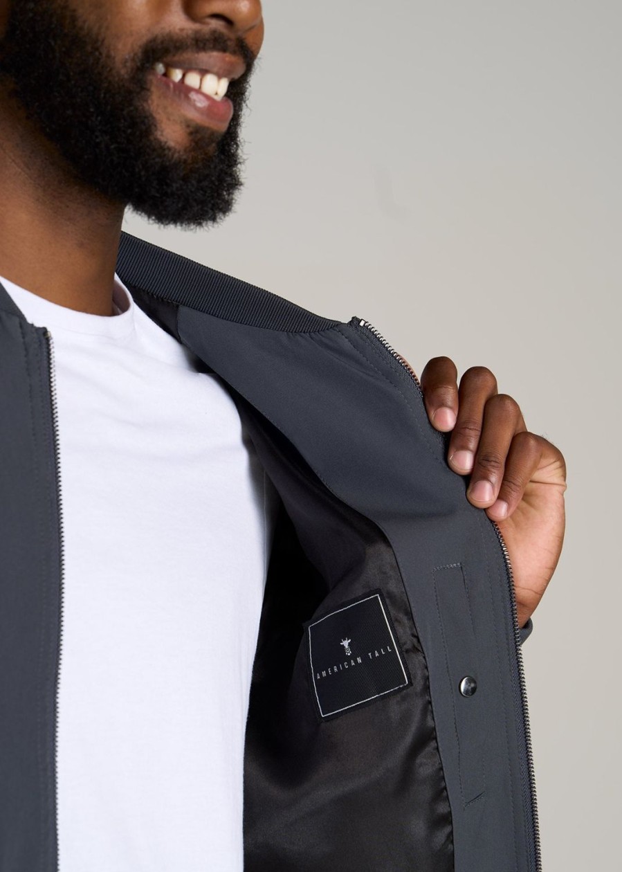 Men American Tall Jackets + Coats | Bomber Jacket For Tall Men In Deep Slate