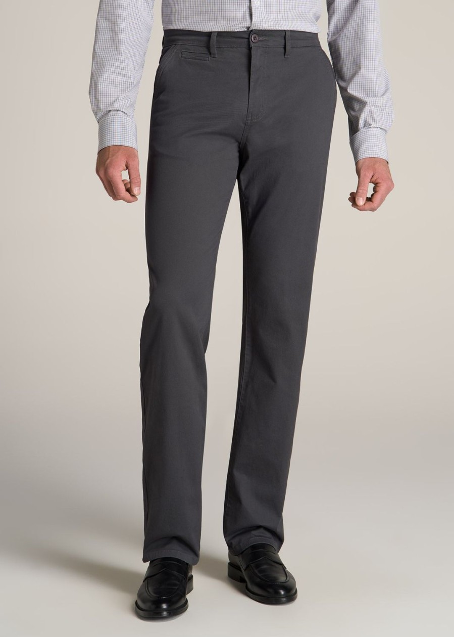 Men American Tall Pants + Chinos | Mason Semi-Relaxed Chinos In Pants For Tall Men Iron Grey